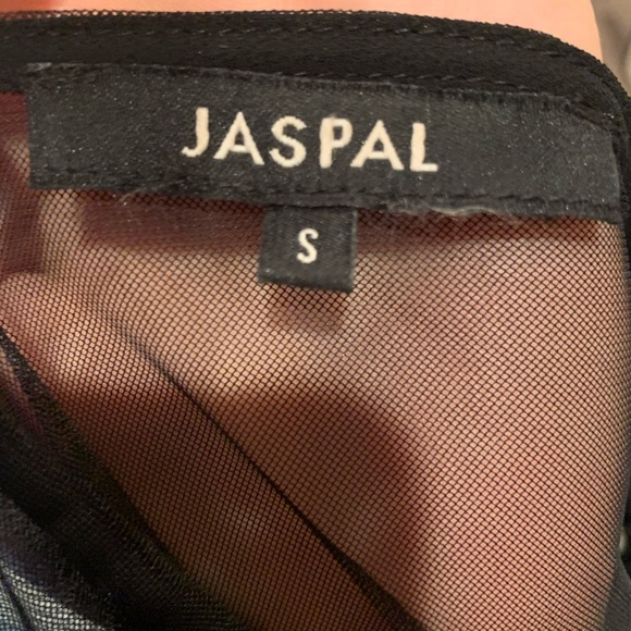 JASPAL Sheer Lace black blouse with pearl details - Picture 7 of 7